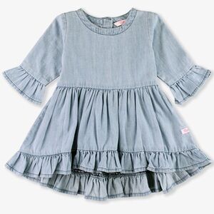 Ruffle Butts - Light Blue Ruffled Baby Girl top